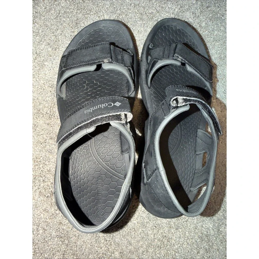 Columbia Hiking Walking Sandals Men's 10 Black Ym5363 Gently Used Strap Closure